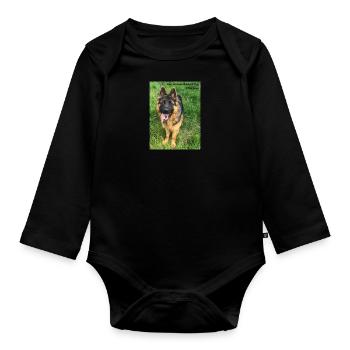 Max Deutscher Schäferhund, Black & Tan treuer Freund - Baby Bio-Langarm-Body - Schwarz - Vorne
