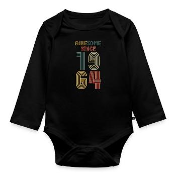 60e anniversaire 1964 - Body Bébé bio manches longues - noir - Devant