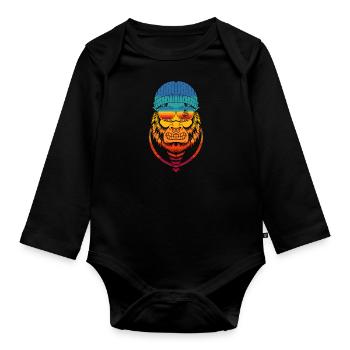 Keep moving forward - Organic Longsleeve Baby Bodysuit - black - Front