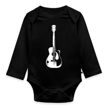 Western Gitarre Symbol icon Gitarrist Musiker - Baby Bio-Langarm-Body - Schwarz - Vorne