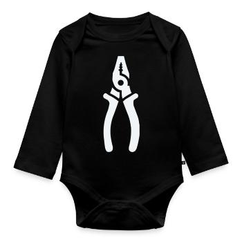Tool pliers - Organic Longsleeve Baby Bodysuit - black - Front