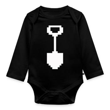 schaufel pixel - Baby Bio-Langarm-Body - Schwarz - Vorne