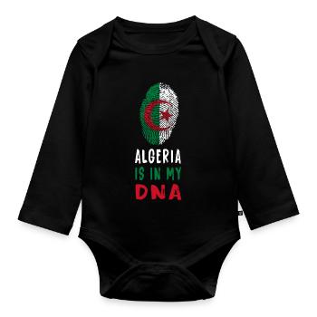 Algeria is in my DNA Design / Gift Idea - Organic Longsleeve Baby Bodysuit - black - Front