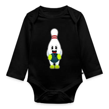 Bowling Bowlingkugel Pin - Baby Bio-Langarm-Body - Schwarz - Vorne