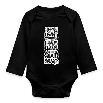 J’ai des projets avec mon skateboard - Body Bébé bio manches longues - noir - Devant