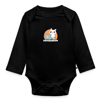 Cute Programeow I Are Programmer Programming - Baby Bio-Langarm-Body - Schwarz - Vorne