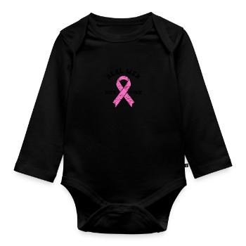 Real Men Rock Pink - Fighting Breast Cancer - Baby Bio-Langarm-Body - Schwarz - Vorne
