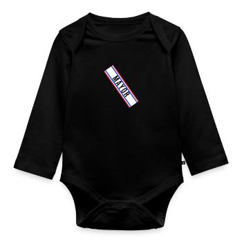 Mayor Sash Costume - Blue/Red - Baby Bio-Langarm-Body - Schwarz - Vorne