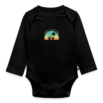 Sometimes I Wet My Plants - Baby Bio-Langarm-Body - Schwarz - Vorne