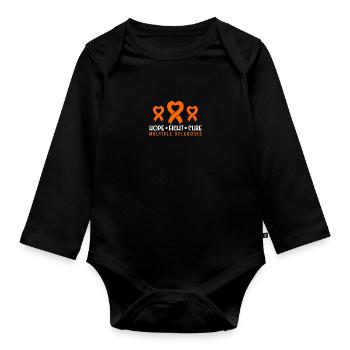 Hope Believe And Fight For A Cure Ms Awareness - Baby Bio-Langarm-Body - Schwarz - Vorne