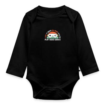 Gaming - I love my Mom - PC Gamer - Baby Bio-Langarm-Body - Schwarz - Vorne