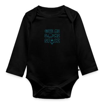 Give Me Some Space - Ufo Astronaut - Baby Bio-Langarm-Body - Schwarz - Vorne