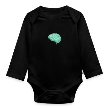 Human Anatomy Brain Halloween - Baby Bio-Langarm-Body - Schwarz - Vorne