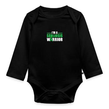 I'm A Scoliosis Warrior - Baby Bio-Langarm-Body - Schwarz - Vorne