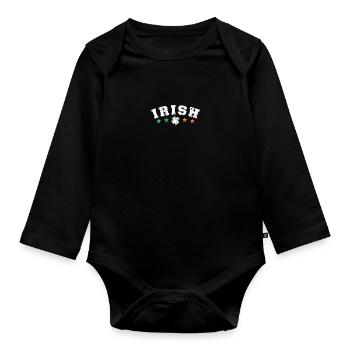 Irish Family Heritage Ireland Flag St. Patrick's - Baby Bio-Langarm-Body - Schwarz - Vorne