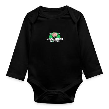 Mental Health Matters - Baby Bio-Langarm-Body - Schwarz - Vorne