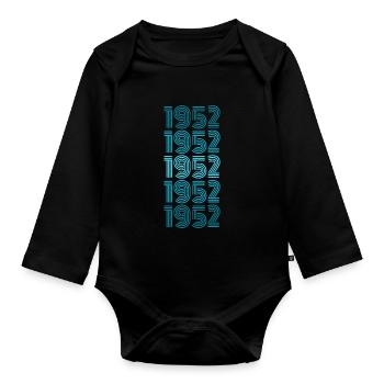 Birthday Party 1952 - Organic Longsleeve Baby Bodysuit - black - Front