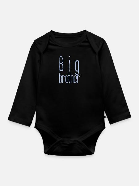 Big Brother - minimalistyczny design - Ekologiczne body niemowlęce z długim rękawem - czarny