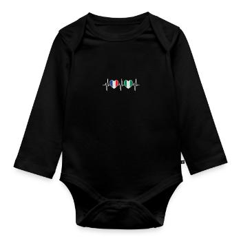 France and Nigeria Nigerian flag Flags - Organic Longsleeve Baby Bodysuit - black - Front