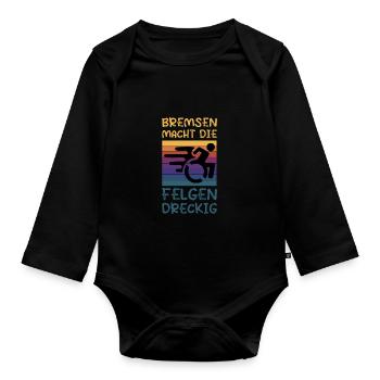 Le freinage salit les jantes - Body Bébé bio manches longues - noir - Devant