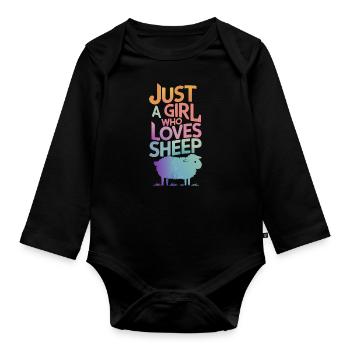 Sheep Sheep Farmer Lamb Farmer - Organic Longsleeve Baby Bodysuit - black - Front
