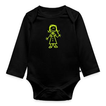 Filles - Body Bébé bio manches longues - noir - Devant