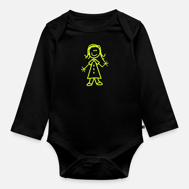 Mädchen - Baby Bio-Langarm-Body - Schwarz