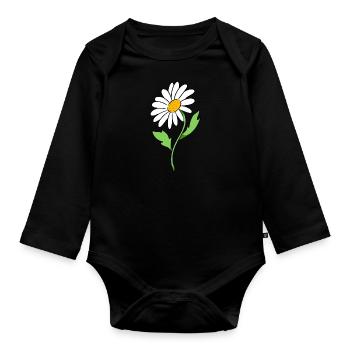 daisy - Organic Longsleeve Baby Bodysuit - black - Front
