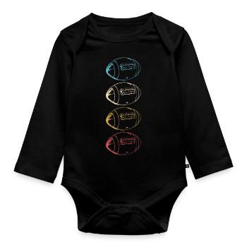 American Football American Vector Pride - Organic Longsleeve Baby Bodysuit - black - Front