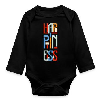 Happy Positive Money - Organic Longsleeve Baby Bodysuit - black - Front