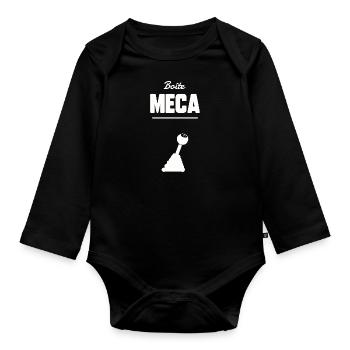 Boîte meca - Body Bébé bio manches longues - noir - Devant