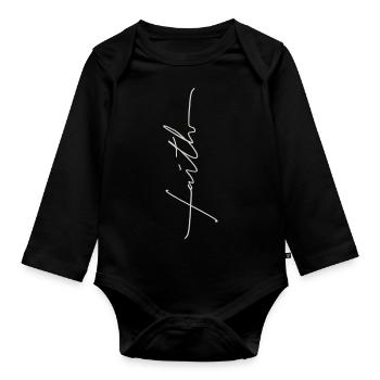 Foi - Body Bébé bio manches longues - noir - Devant