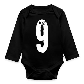 Numéro 9! - Body Bébé bio manches longues - noir - Devant