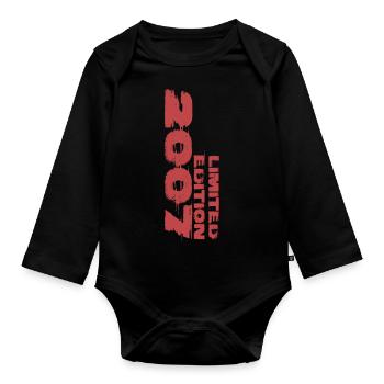 Limited Edition 2007 – 18th Birthday 2025 - Organic Longsleeve Baby Bodysuit - black - Front