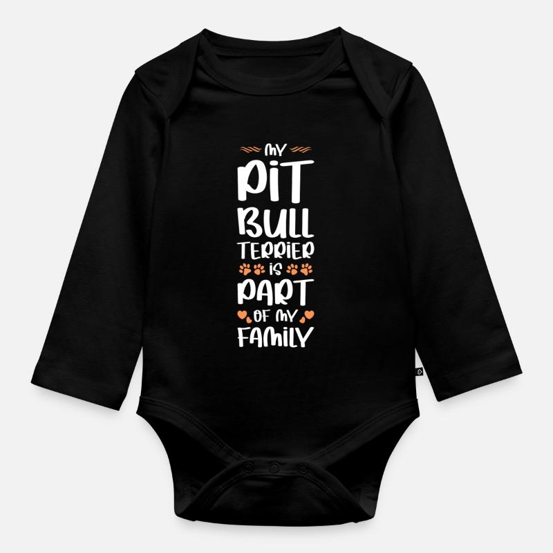PIT_BULL_TERRIER - Organic Longsleeve Baby Bodysuit - black