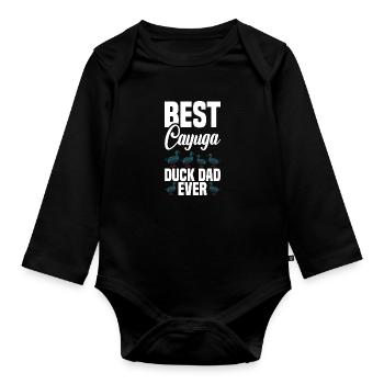 Cayuga Duck Owner Stuffed Animal Enclosure Toys - Organic Longsleeve Baby Bodysuit - black - Front