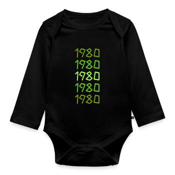 Barbecue 1980 - Organic Longsleeve Baby Bodysuit - black - Front