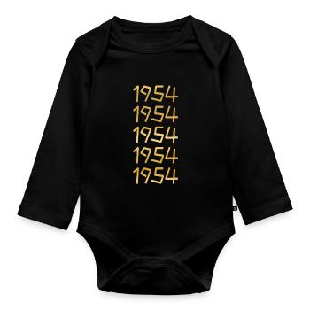 Freedom 1954 - Organic Longsleeve Baby Bodysuit - black - Front