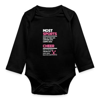 Most Sports Cheer Cheerleading Cheerdance Cheerlea - Baby Bio-Langarm-Body - Schwarz - Vorne