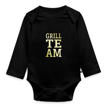 Équipe de grillades - Body Bébé bio manches longues - noir - Devant