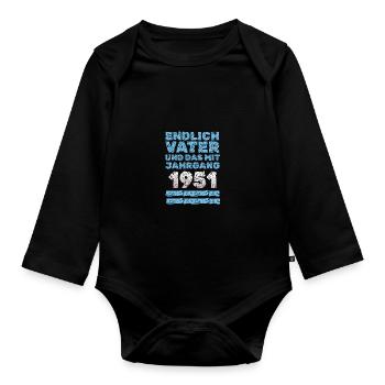 with 1951 - Organic Longsleeve Baby Bodysuit - black - Front