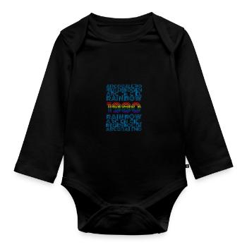 1980 - Organic Longsleeve Baby Bodysuit - black - Front