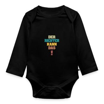 Richter als Lustig - Baby Bio-Langarm-Body - Schwarz - Vorne