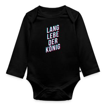 Lang lebe der König - Tiktok Style - Baby Bio-Langarm-Body - Schwarz - Vorne