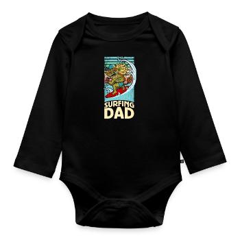 Bali Summer Barong Holiday Indonesia Wave - Organic Longsleeve Baby Bodysuit - black - Front