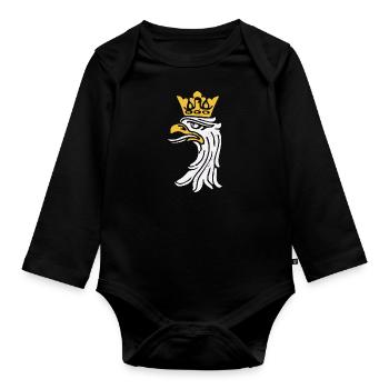 Polen Landesfarben Flagge Heimat Tradition - Baby Bio-Langarm-Body - Schwarz - Vorne