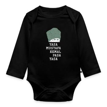 Atatürk Turquie Souverain Mustafa Kemal Silhouette - Body Bébé bio manches longues - noir - Devant