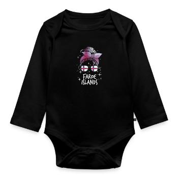 Färöer Inseln - Baby Bio-Langarm-Body - Schwarz - Vorne