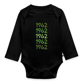 Année 1962 - Body Bébé bio manches longues - noir - Devant