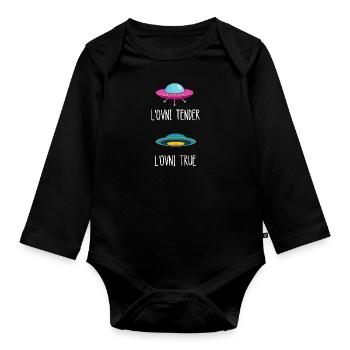 l'ovni tender l'ovni true - Body Bébé bio manches longues - noir - Devant